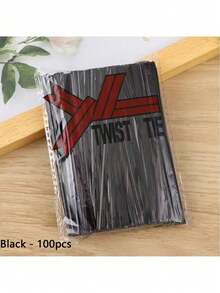 100个金属扭扭扎带，彩色螺旋扎带，适用于玻璃纸派对礼品袋、可爱锥形生日糖果袋，8种颜色可选，10厘米/3.97英寸 - 彩色 - 查看 24