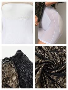 Nuvra Robe de maintien à manches longues et décolleté profond avec double couche et doublure. Robe galbante et sculptante pour la taille et les fesses, longueur intégrale - Noir - Voir 3
