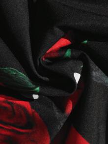 DreamSkyne 大码女士优雅玫瑰印花修身长裙，别致法式衬衫裙，适合春夏、返校、毕业典礼、假期、情人节、音乐节、母亲节、万圣节、感恩节、复活节、国庆节、舞会、约会、派对、婚礼、户外活动等场合。 - 彩色 - 查看 9