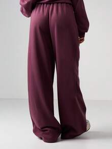 MISSGUIDED Relaxed Fit Drawstring Sweatpants With Side Pockets Elastic Waistband Wide Leg Casual Loungewear Fall Winter Comfort Pants - Purple - View 2