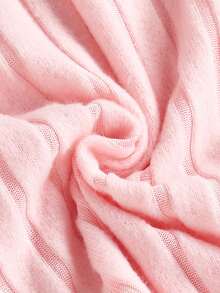 Girls Comfortable Casual Strawberry Graphic Ribbed Fabric Long Sleeve Top And Pants Pajama Set - Pink - View 5