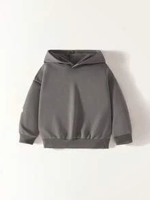 Maija Kids 男童宽松圆领英文印花休闲针织卫衣，灰色 - 灰色 - 查看 3