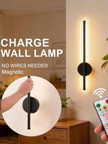Haus Hana Rechargeable Wireless LED Wall Light – Dimmable Remote-Controlled Indoor Sconce For Bedroom, Living Room & Study - multicolor - View 2