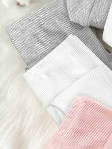 SHEIN Bộ đồ ngủ quần dài tay cổ tròn thoải mái tối giản cho bé gái sơ sinh Dozemod Kids, 2 món - Nhiều màu - Xem 7