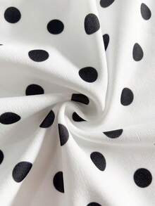 Franclia Autumn/Winter Bandeau Top, Tight Waist Charming Women Bandeau Blouse White Polka Dot Top White And Black Top Cute Tube Top Cute Clothes Polka Dot Strapeless Top - Black and White - View 6