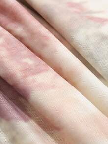 DAZY Floral Print Mesh Slit Midi Dress For Women, Suitable For Valentine's Day, Banquet, Back To School - Apricot - View 8