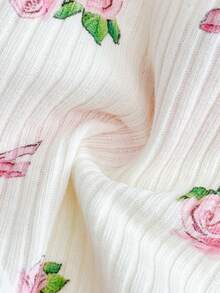 SHEIN 1条纯真花卉蕾丝无裆内裤，性感设计，适合年轻女性 - 白色 - 查看 5