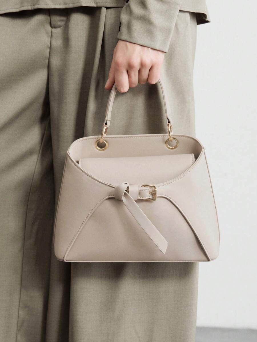 SHECARRY Ladies' Elegant Commuter-Style Handbag With Strap Details, Suitable For Daily Commuting Shopping