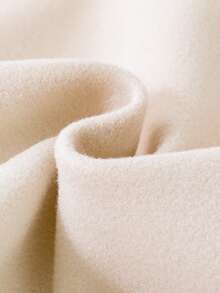 SHEIN Elladie kids Young Girl Beige Color Splice Button Cape Shawl Detail Ladylike Style Woolen Coat For Autumn And Winter