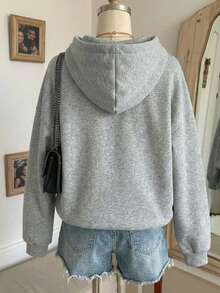 Sudadera hoodie sweatshirt dama mujer gorro capucha manga larga estampado FANTASMA GATO CHRISTMAS otoño invierno - GRIS - Ver 2