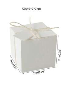 1/5/50pcs 7*7*7cm Square Shape Gift Boxes, Candy Boxes, Party Favor Boxes, Wedding & Baking Supplies - White - View 3