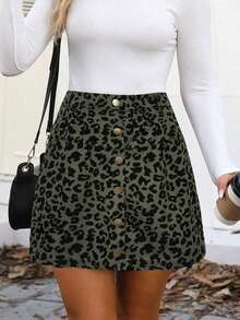 Calvaya Stylish Plus Size Short Skirt Multicolor Random Print With Zipper Closure Woven Fabric - Multicolor - View 5