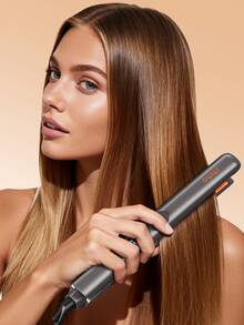 Teckwe Hair Straightener Flat Iron And Curler 2 In 1 Titanium Ceramic Ionic Straightener With Heat-Resistant Silicone, For Less Frizz, Shinier & Smoother-EU Plug