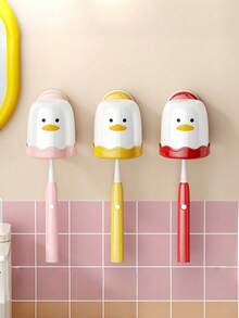 Zazumi 吸盘式牙刷架，奶油色，壁挂式，无需钻孔，浴室收纳架，轻松旋转锁定，强力吸附，滴水晾干，现代美观，节省空间，台面必备 - 彩色 - 查看 10