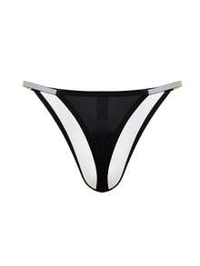 1pc Men's Sexy Shiny Waistband Black Briefs