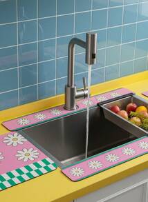 Joivida 1 buah Alas Pengering Piring Dapur, Alas Pengering Gelas, Alas Pelindung Meja Dapur, Alas Gelas Wastafel Kamar Mandi, Alas Sabun, Alas Wastafel, Alas Anti Selip, Alas Dekoratif Isolasi Panas, Alas Meja Kopi, Alas Peralatan Makan, Dekorasi Rumah - MultiWarna - View 7