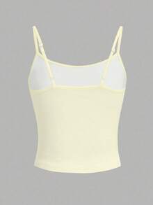 Rovax Creamy Yellow Top,Women Outfits,Women Top,Casual Tank Top,Trending Now, Fashion Tops,Streetwear Tops,Streetwear Women,Y2k Tops,Y2k Clothes - Yellow - View 2