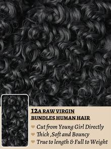 Tóc xoăn tự nhiên , 3 bó, 100% tóc thật chưa qua xử lý, kiểu dệt nhanh 3C4A, tóc thô , tóc nối sóng nước với phần đuôi xoăn xoắn ốc, màu đen tự nhiên. - Natural Black - Xem 4