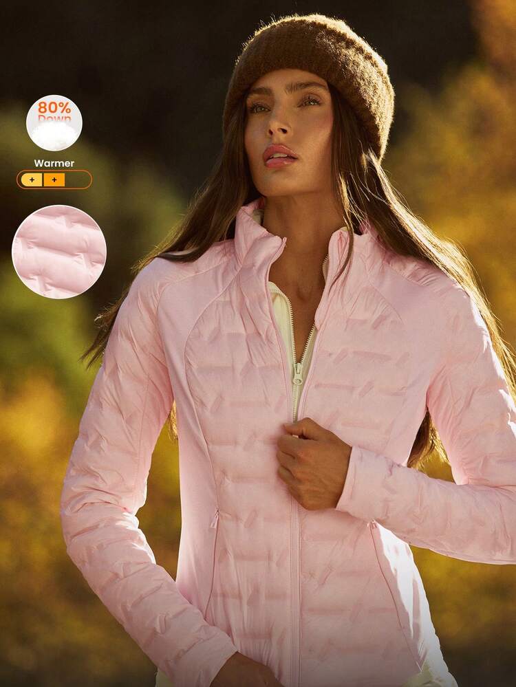 Chaqueta acolchada ajustada, suave, elástica, reflectante y resistente al frío, para otoño e invierno, para uso diario y casual al aire libre