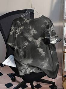 Betty Boop x SHEIN Plus Size Women Casual Everyday Commute Fashion Street Cartoon Character Slogan Graphic Tie-Dye Loose T-Shirt