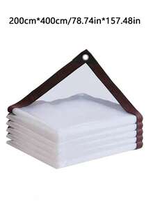 透明防水篷布，防水防雨罩，重型油布覆盖膜，带孔眼透明乙烯基篷布 - 带扣眼的PE篷布，防水防风，防撕裂，适用于花园、阳台、露台、遮阳篷、冬季植物覆盖、温室、露营设备，户外使用