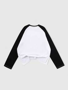 ROMWE MEN Spring/Summer Casual Graphic Men'S Long Sleeve T-Shirt With "I London" Rhinestone Print, Suitable For Casual Outings, British-Themed Gatherings, Capturing A Retro British Vibe - Black and White - View 2