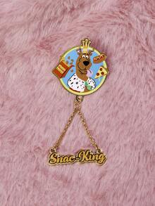 SCOOBY-DOO X SHEIN Broche de liga de zinco com desenho de cachorro fofo em estilo cartoon (1 peça), requintado e adorável, de luxo, ideal para festas, shows e festivais. - Ouro - Ver 2