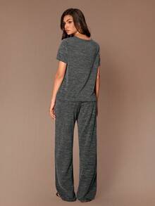 Ladies' Solid Color Home Lounge Set Cozy Outfit, Fall Winter Clothes