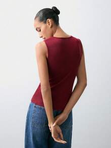 Maija Áo tank top nữ thiết kế gân sọc ánh kim năm 2026, phù hợp cho tiệc Valentine, áo dự tiệc, mùa hè, áo dự tiệc cho nữ, áo dự tiệc thanh lịch, áo thường ngày cho nữ, phong cách thành thị hiện đại, kỳ nghỉ xuân, ngày lễ Thánh Patrick, lễ Phục sinh, mùa hè, áo dự tiệc cho nữ, đi biển, kỳ nghỉ hè, đi chơi biển, lễ tốt nghiệp. - Màu đỏ tím - Xem 4