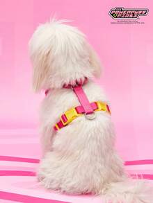 THE POWERPUFF GIRLS X PETSIN Cartoon Heart Print Pet Harness, Suitable For Cute Pets - Red - View 6