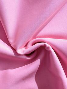 SHEIN 少女拼接条纹插肩袖连体泳衣 - 粉色 - 查看 8