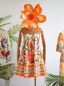 Travachic Floral Print Cami Dress, Casual Vacation Style - Multicolor - View 1