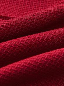 lacRébo 优雅喜庆的红色粗花呢立领迷你连衣裙，圣诞节的理想之选