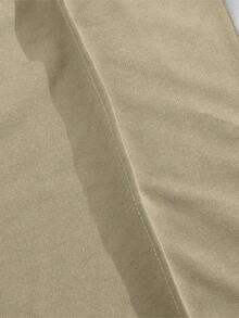 Claim Dot Loose Men's Patchwork Side Seam Drawstring Waist Pants Mens Sweatpants Mens Letter Print Pants - Khaki - View 7