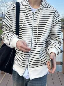 DAZY Men's Striped Zip-Up Hooded Jacket And Coat, Spring/Autumn - Multicolor - View 6