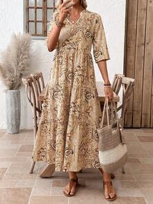 EMERY ROSE 女士休闲佩斯利印花连衣裙，适合度假 - 彩色 - 查看 6