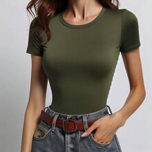MIL200FIT 女士T恤 - 軍綠色 - 查看 7