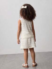 Maija Kids Young Girl Jacquard Knit Top & Skirt Casual Cute 2-Piece Set