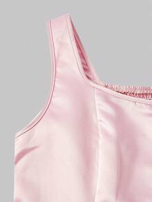 SHEIN MOD 女士优雅纯色无袖中长连衣裙，适合通勤 - 粉色 - 查看 5