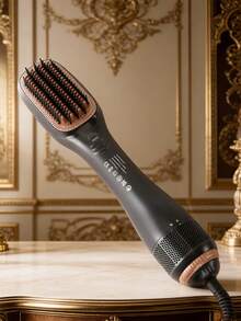 Teckwe Hot Air Brush Overheating Protection Negative Ion Hair Straightener Fast Heating Light Weight Hair Straightening Tool