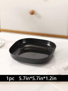 1/5/10/20 piezas Platos de cena de plástico, platos de vajilla de plástico cuadrados reutilizables negros, para el hogar, la cocina, el restaurante, el dormitorio, el camping y el picnic, platos cuadrados profundos y ligeros, platos de cena irrompibles, platos para ensaladas, cuencos para aperitivos, para servir platos, postres, aperitivos y huesos de pollo, cocina - Multicolor - Ver 3