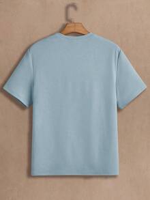 HIMLAND 男士字母图案圆领休闲短袖T恤 - 彩色 - 查看 7