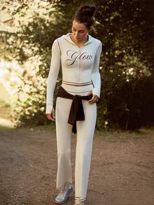 GLOWMODE 31" FeatherFit™ Frosty Flow Weiche, dehnbare, schweißableitende Leggings mit Kontrastnaht, gerade geschnitten, für Herbst/Winter, Yoga, Pilates, Studio und Alltag