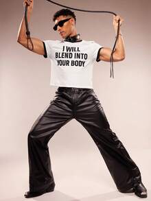 FeverCity Áo thun nam cổ tròn tay ngắn in khẩu hiệu thường ngày - trắng - Xem 2