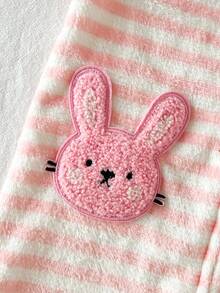 2pcs Newborn Baby Girl Cute Casual Striped Long Sleeve Knit Romper Set - Pink - View 7