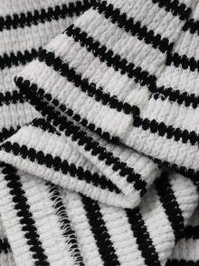 DAZY Women's Striped Long Sleeve Zip-Up Hoodie Casual T-Shirt - White - View 8