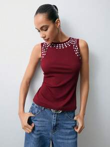 Maija Áo tank top nữ thiết kế gân sọc ánh kim năm 2026, phù hợp cho tiệc Valentine, áo dự tiệc, mùa hè, áo dự tiệc cho nữ, áo dự tiệc thanh lịch, áo thường ngày cho nữ, phong cách thành thị hiện đại, kỳ nghỉ xuân, ngày lễ Thánh Patrick, lễ Phục sinh, mùa hè, áo dự tiệc cho nữ, đi biển, kỳ nghỉ hè, đi chơi biển, lễ tốt nghiệp. - Màu đỏ tím - Xem 6