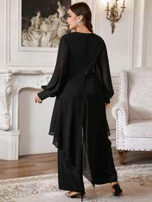 Firerie Bộ áo liền quần cỡ lớn thanh lịch màu trơn - màu đen - Xem 2