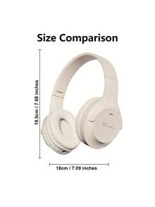 Teckwe 新款可伸缩折叠无线耳机，HIFI立体声低音，超长续航，超值礼品，爆款，适用于游戏、手机，防汗带麦克风，全面兼容，低延迟（电池容量150mAh） - 卡其色 - 查看 7