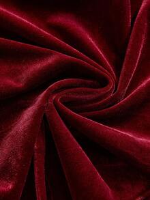 ROMWE Goth 复古Y2K豹纹撞色褶皱鸡尾酒连衣裙（女款） - 酒紅色 - 查看 4